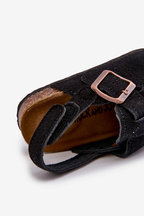 Chodaki Dziecięce Na Korkowej Platformie Czarne Vulagia