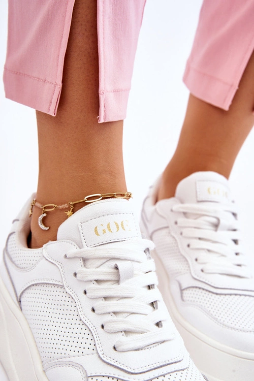 Damskie Wygodne Buty Sportowe GOE LL2N4054 Biało-Beżowe