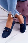 Mokasyny Damskie Zamszowe Comfort Granatowe Anzio