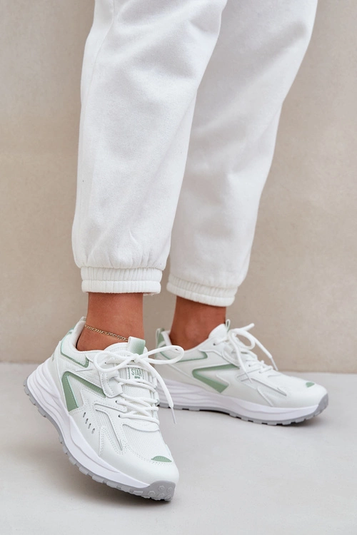 Buty Sportowe Damskie Big Star NN274A095 HI-POLY SYSTEM Biało-Zielone