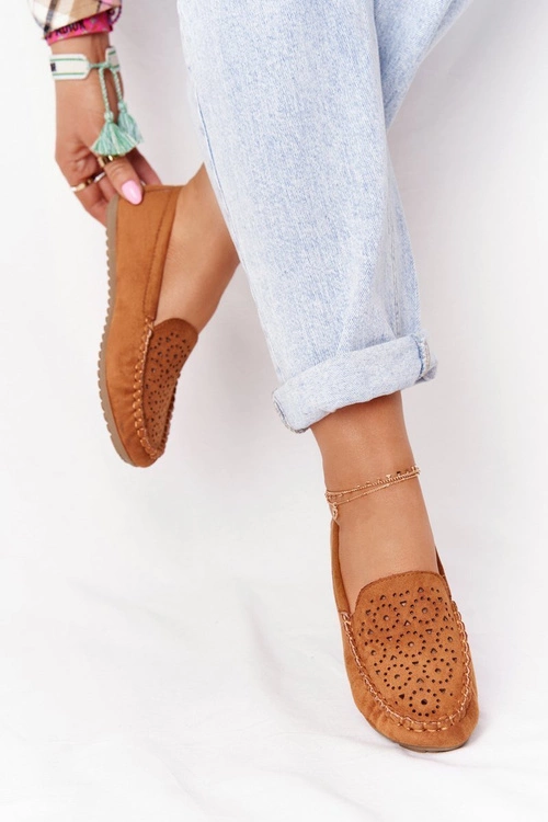 Damskie Zamszowe Mokasyny Camel Molly