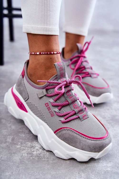 Damskie Sneakersy Memory Foam System Big Star KK274030 Szare