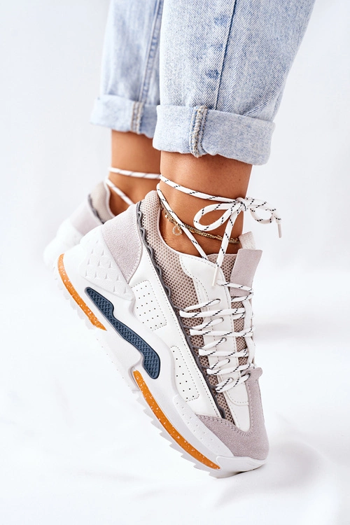 Damskie Sportowe Buty Sneakersy Białe Aland