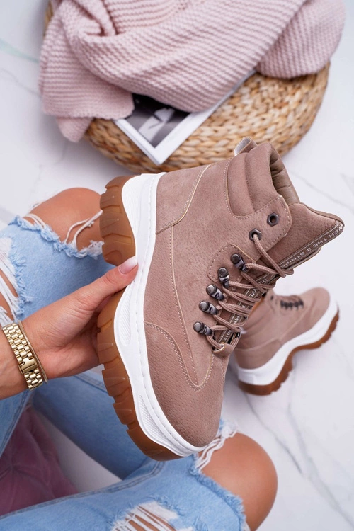 Obuwie Trekkingowe Damskie Trapery Beżowe Greem