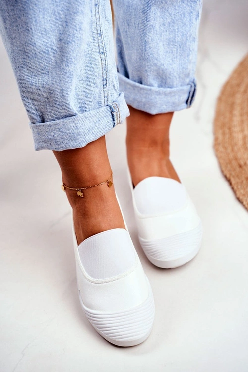 Trampki Slip On Wsuwane Tenisówki Białe Justy