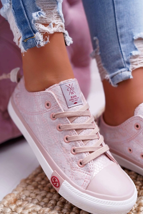 Trampki Damskie Cross Jeans Różowe DD2R4058