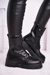 Botki Damskie Na Platformie Grunge Czarne Don't Stop