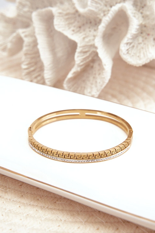 Damska Bransoleta Z Cyrkoniami Stal Nierdzewna Złota