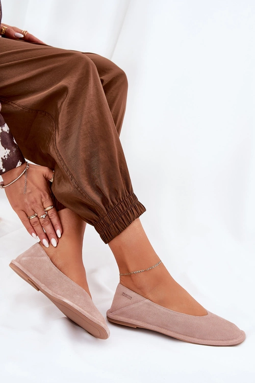 Zamszowe Baleriny Damskie Big Star RR274081 Różowe