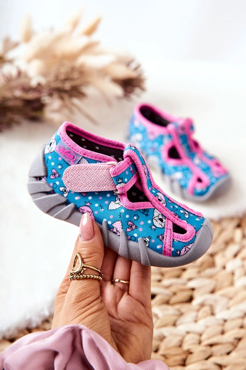 Buty Papcie Befado Na Rzep 190P100 Niebiesko-Różowe