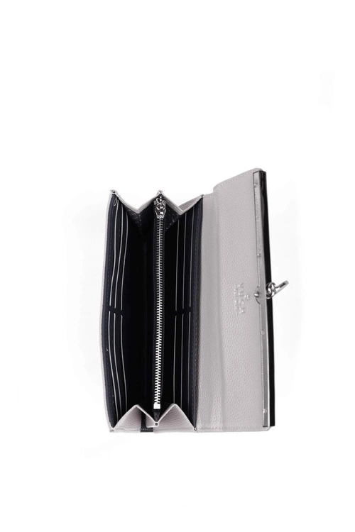 Duży Damski Portfel Z Emblematem Szary Mailin