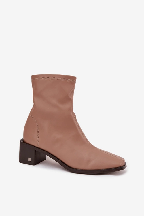 Damskie Botki Na Obcasie Vinceza 23-10791 Beżowe