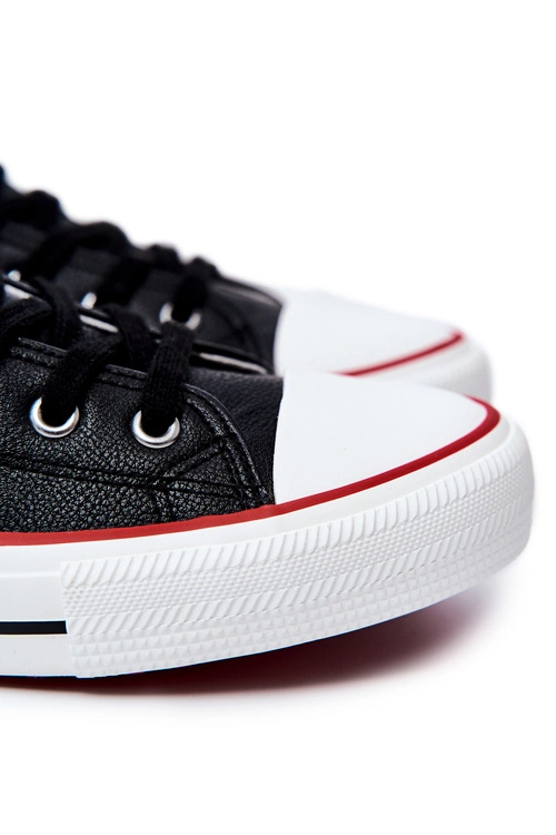 Męskie Wysokie Skórzane Trampki BIG STAR JJ174070 Czarne