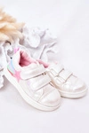 Dziecięce Skórzane Sportowe Buty Z Tęczą Białe Jasmine