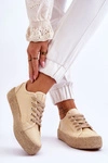 Modne Trampki Z Plecionką Lee Cooper LCW-23-31-1795L Beżowe