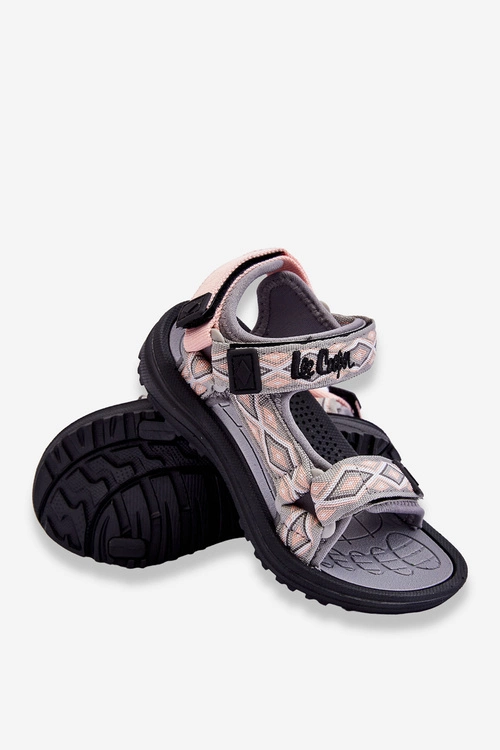 Dziecięce Sandałki Lee Cooper LCW-23-34-1681 Szaro-Różowe