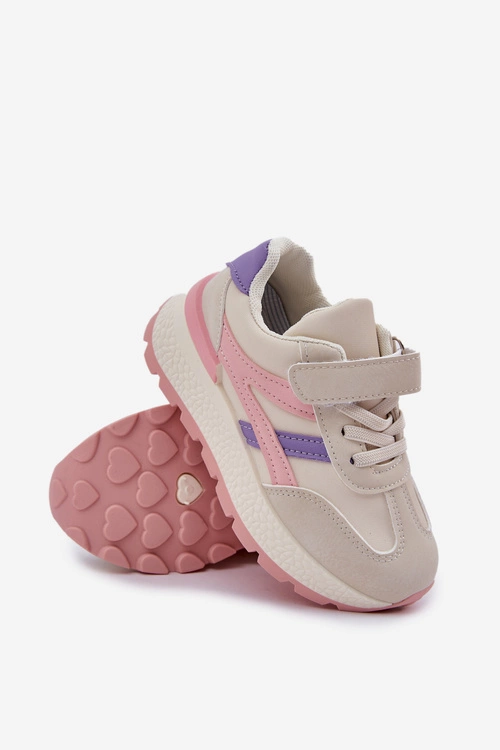 Sneakersy Dziecięce Na Rzep Różowe Savilia