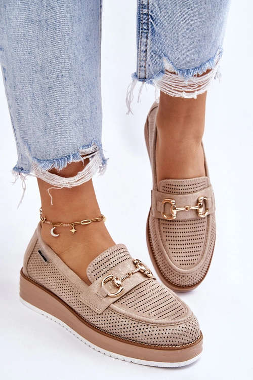 Damskie Mokasyny Na Platformie Beżowe Danny