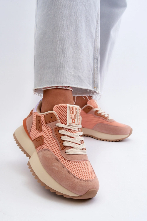 Sneakersy Damskie Big Star NN274976 Pomarańczowe