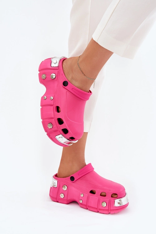 Klapki Damskie Na Masywnej Platformie Fuksja Korina