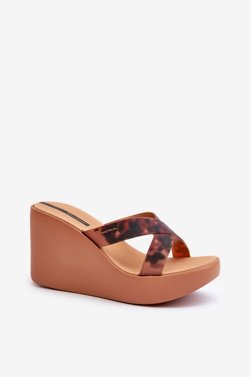 Klapki Damskie Na Koturnie 83520 Ipanema High Fashion Slide Fem Brązowe
