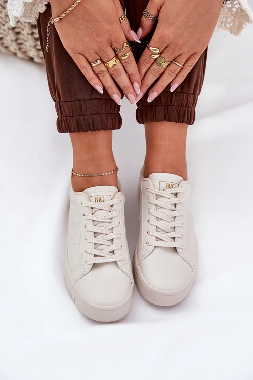 Niskie Trampki Damskie Z Eko Skóry Big Star NN274578 Beżowe