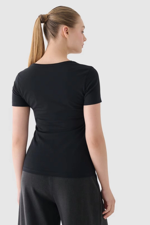 Damski T-Shirt Z Nadrukiem 4F 4FWMM00TTSHF1846-20S Czarny