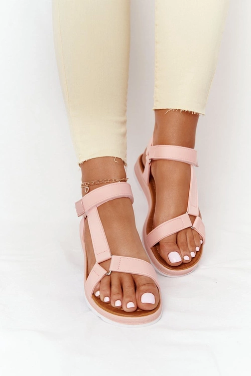 Damskie Sandały Na Gumowej Podeszwie Koralowe Stranger