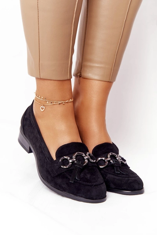 Eleganckie Damskie Mokasyny Vinceza 10585 Zamszowe Czarne