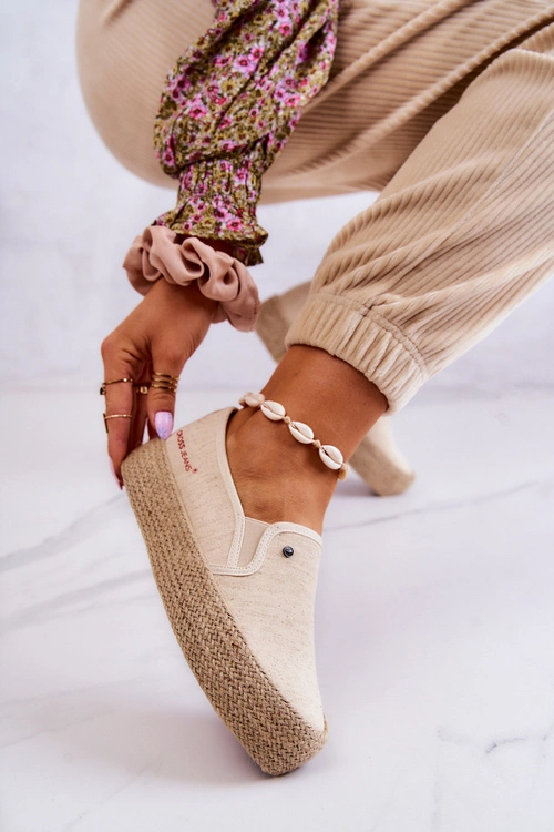 Damskie Espadryle Na Platformie Cross Jeans JJ2R4014C Beżowe