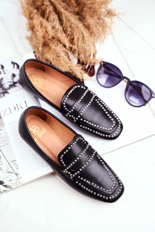 Damskie Mokasyny Lordsy Czarne Dżety Harriet