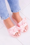 Damskie Różowe Klapki Z Kokardką Hurrem