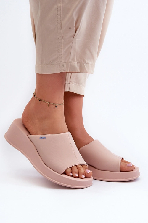 Pachnące Klapki Damskie Na Koturnie ZAXY LL285083 Jasnoróżowe