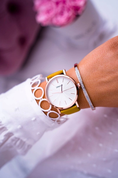 Damski Zegarek Ernest Musztardowy Cedis