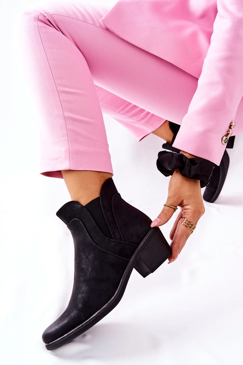 Botki Na Obcasie Sergio Leone BT620 Czarne