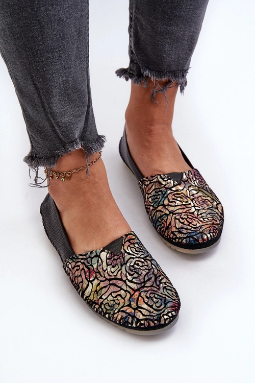 Damskie Skórzane Baleriny Maciejka 1930B-01 Czarne