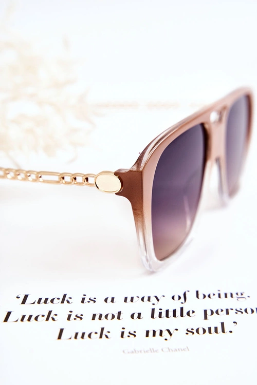 Damskie Okulary Przeciwsłoneczne Aviatory Ombre V120013 Beżowe