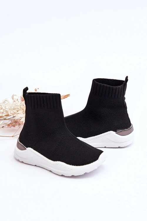 Dziecięce Skarpetkowe Buty Sportowe Czarne Benito