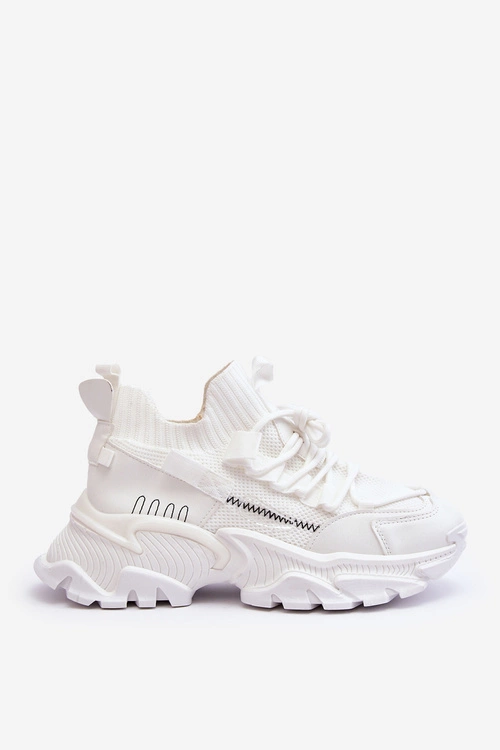 Damskie Sneakersy Skarpetkowe Wsuwane Białe Keaton