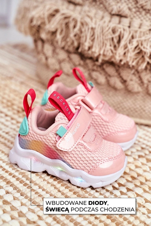 Sportowe Buty Dziecięce Świecące Różowe ABCKIDS B011105220