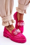 Damskie Mokasyny Na Platformie Z Ozdobami Fuksja Brenda
