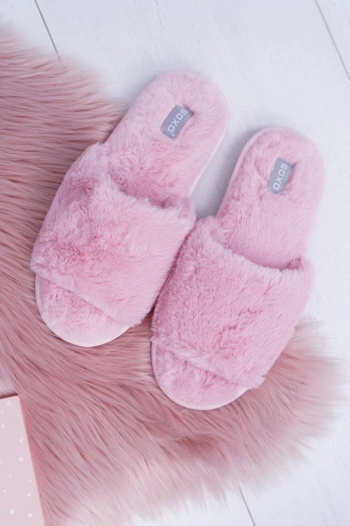 Klapki SOXO różowe z twardą podeszwą