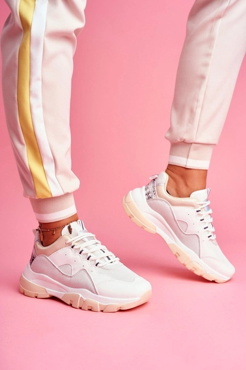 Sportowe Damskie Buty Sneakersy Beżowe Idaise