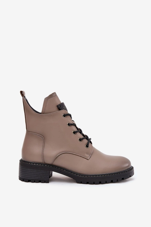 Ocieplane Botki Damskie Na Klocku Vinceza 58609 Szare