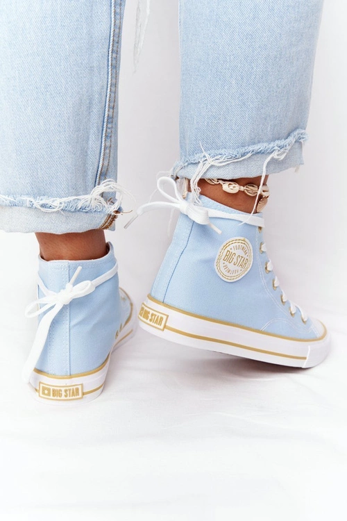 Damskie Wysokie Trampki Big Star HH274449 Niebieskie