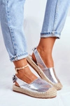 Espadryle Damskie Srebrne Kontres