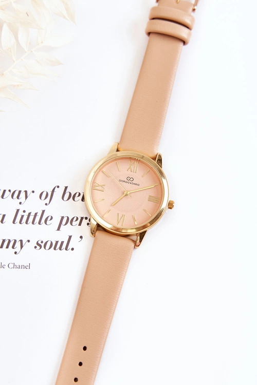 Damski Zegarek Na Skórzanym Pasku Giorgio&Dario Beżowy