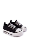 Dziecięce Skórzane Trampki BIG STAR KK374041 Czarno-Białe