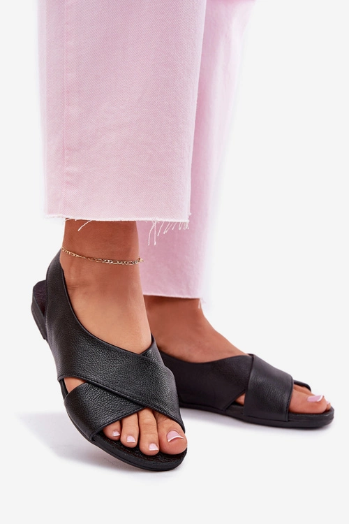 Zazoo 40407 Sandały Skórzane Damskie Czarne