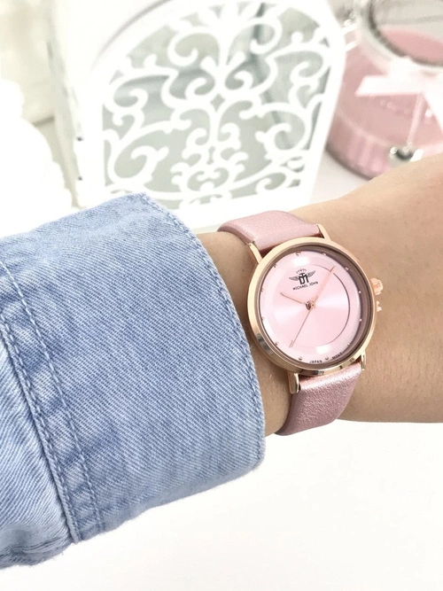 Damski Zegarek Michael John Paule Różowy Metaliczny